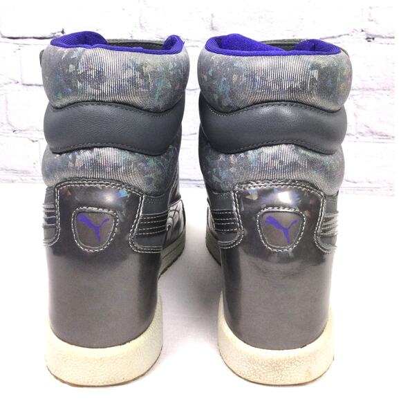 Puma Sky Hi Contact Wedge Gray Leather Retro High Top Futuristic Sneaker 10 - Picture 4 of 12
